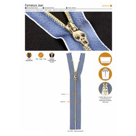 M01950 Jean Zipper w/ Skull Pull