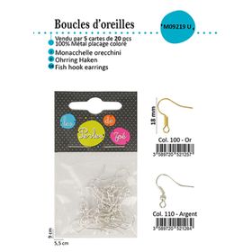 M09219 Fish Hook Earrings, 20pcs/Pk