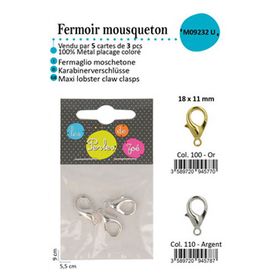 M09232 Lobster Claw Clasp, 2pcs/Pk