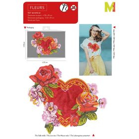 M11774 XL Heart with Flowers Applique