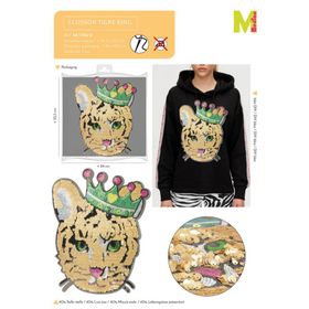 M11796 Sequin Royal Tiger Applique