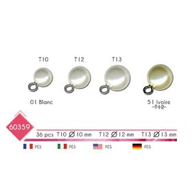 M60359 Pearl Button 10mm, 12mm, & 13mm