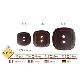 M60555 Faux Leather Square Button
