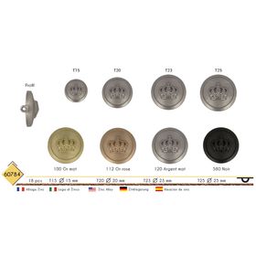 M60784 Royal Crown Shank Button