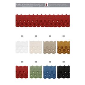 05878 Scalloped Eyelet Lace with Floral Design, 40mm