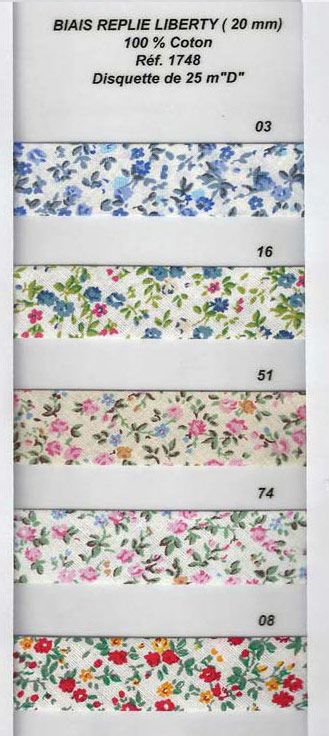 01748 Floral Print Bias , 100% Cotton