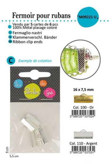 M09221 Ribbon End Clasps