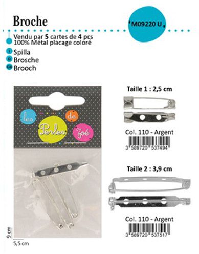 M09220 Brooch Pins, 4pcs/Pk