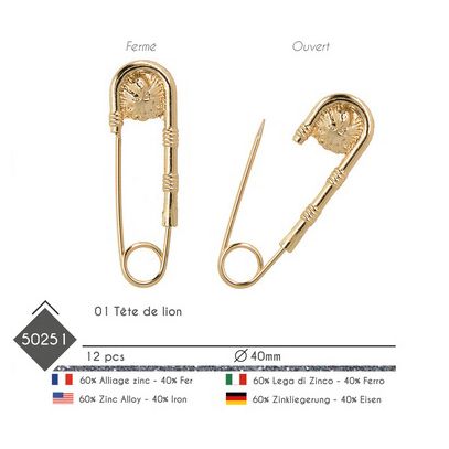 M50251 Gold Colored Safety Pin