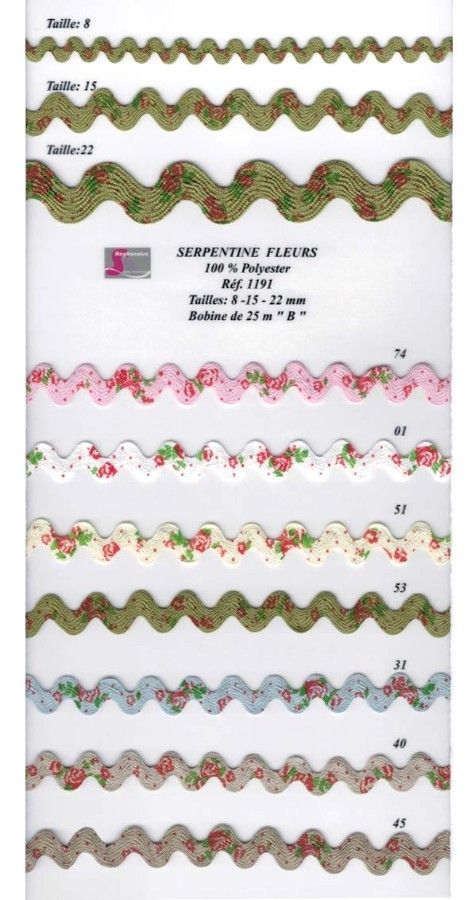 01191 Polyester Floral Pattern Ric-Rac