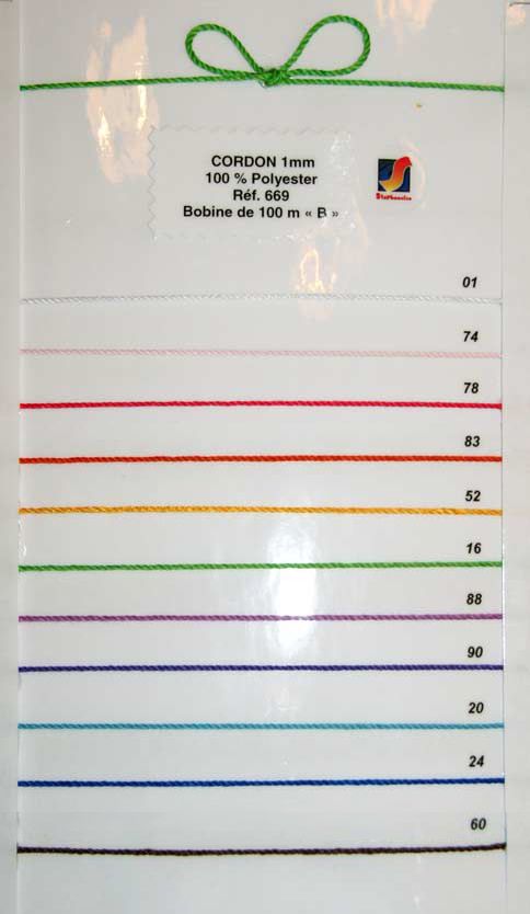 00669 100% Polyester, Twisted Cord, 1mm