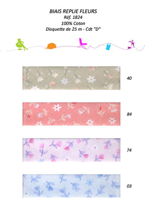 01824 100% Cotton Flower Bias
