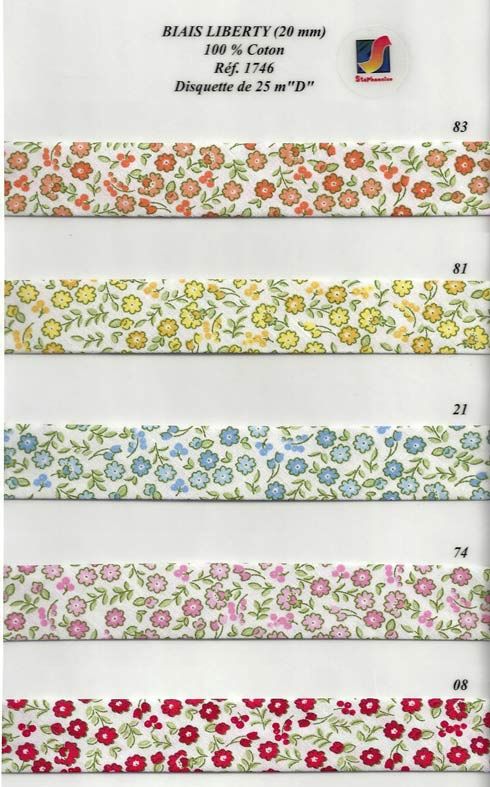 01746 Floral Cotton Bias, 20mm