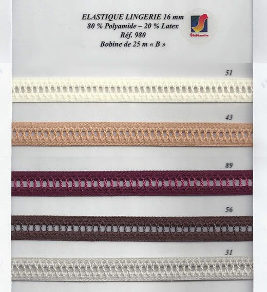 00980 Entredeux Lingerie Elastic 18mm