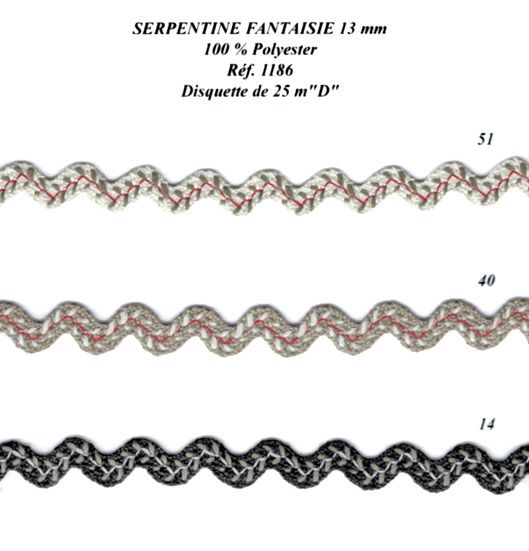 01186 Ric Rac - Stitched Vine - 13mm