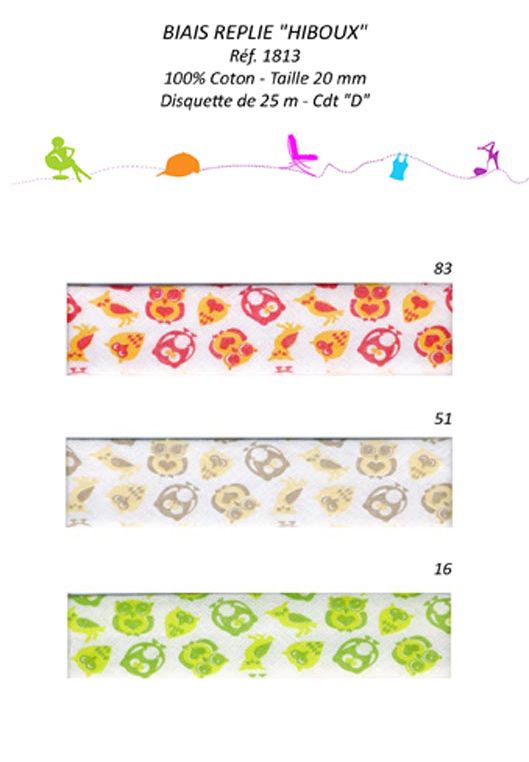 01813 100% Cotton Owl Bias