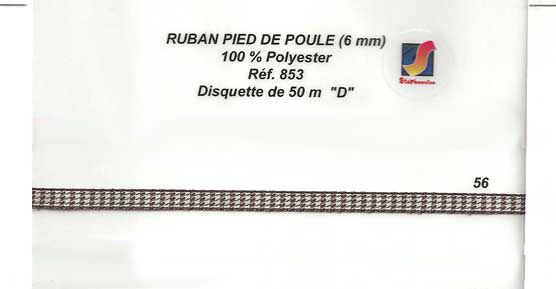 00853 Polyester Herringbone Ribbon, 6mm