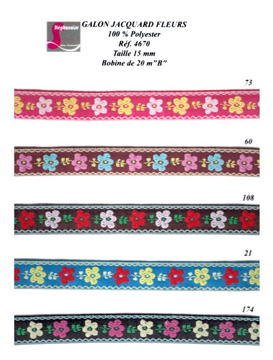 04670 15mm Jacquard, Flowers