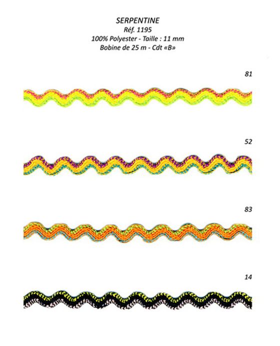 01195 Tricolor Ric Rac, 11mm