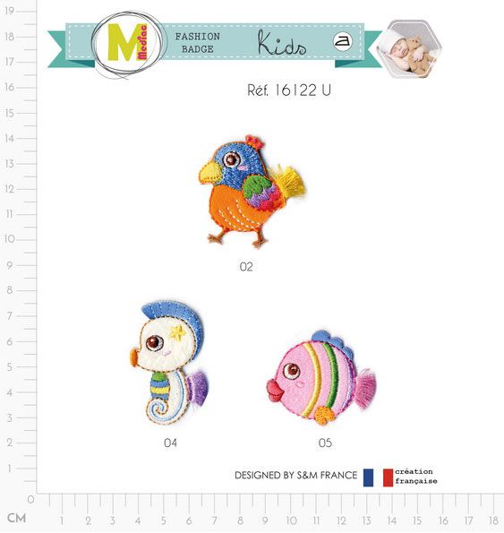 M16122 Tropical Cartoon Animal Appliques