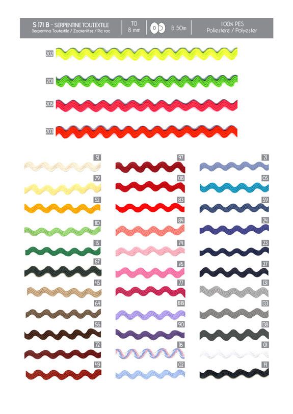 00171 Ric Rac, 8mm Polyester