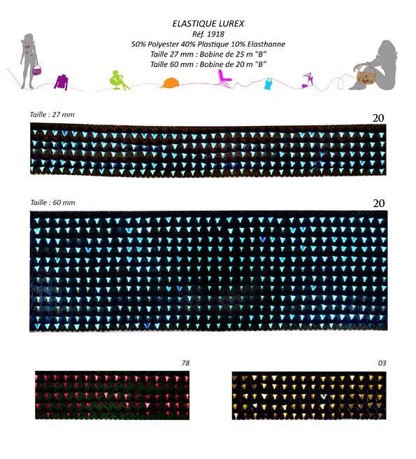 01918 Elastic Trim with Lurex, 27 & 60mm