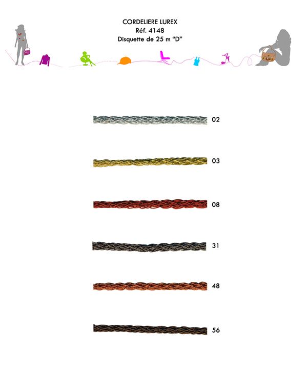 04148 Lurex Braided Cord, 5mm