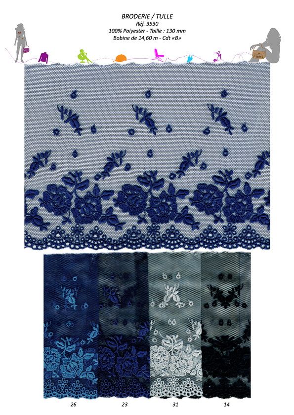 03530 Embroidered Lace, 130mm