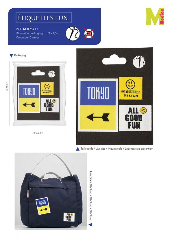 M11789 Tokyo Label Appliques, Packaged