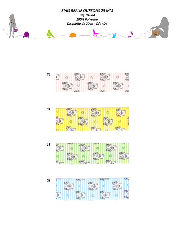 01884 Teddy Bear Bias Tape