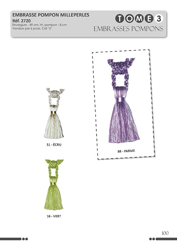 02720 Shiny Tassel Tieback, 49cm