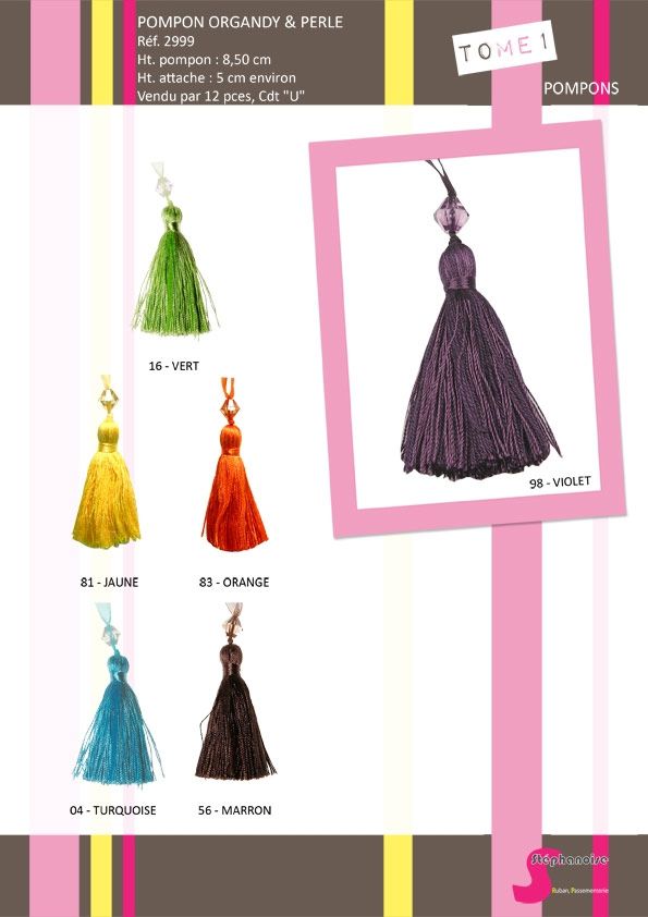 02999 Tassel with Organdy & Bead