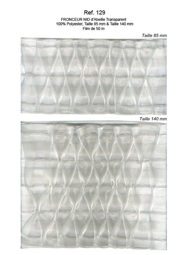 00129 Transparent Honeycomb Curtain Tape