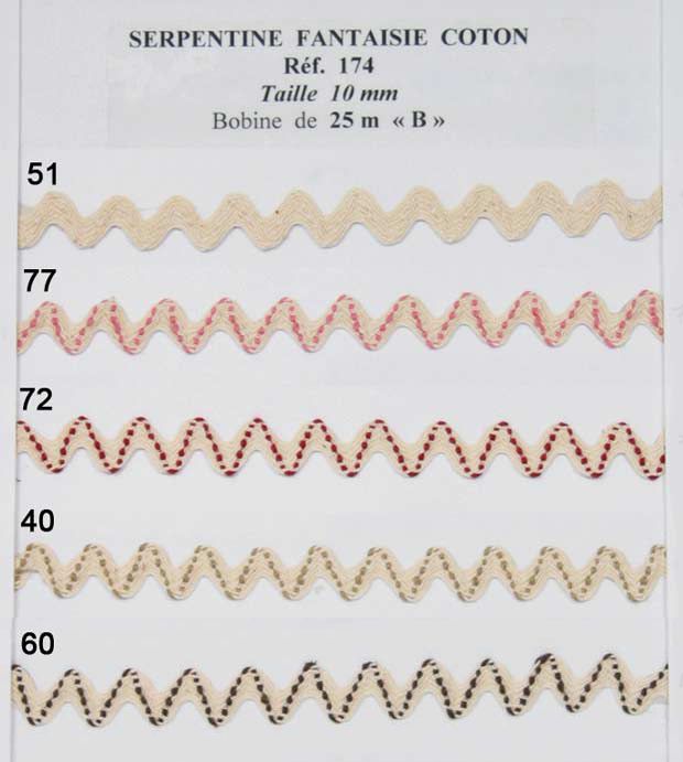 00174 Novelty Cotton Ric Rac, 10mm
