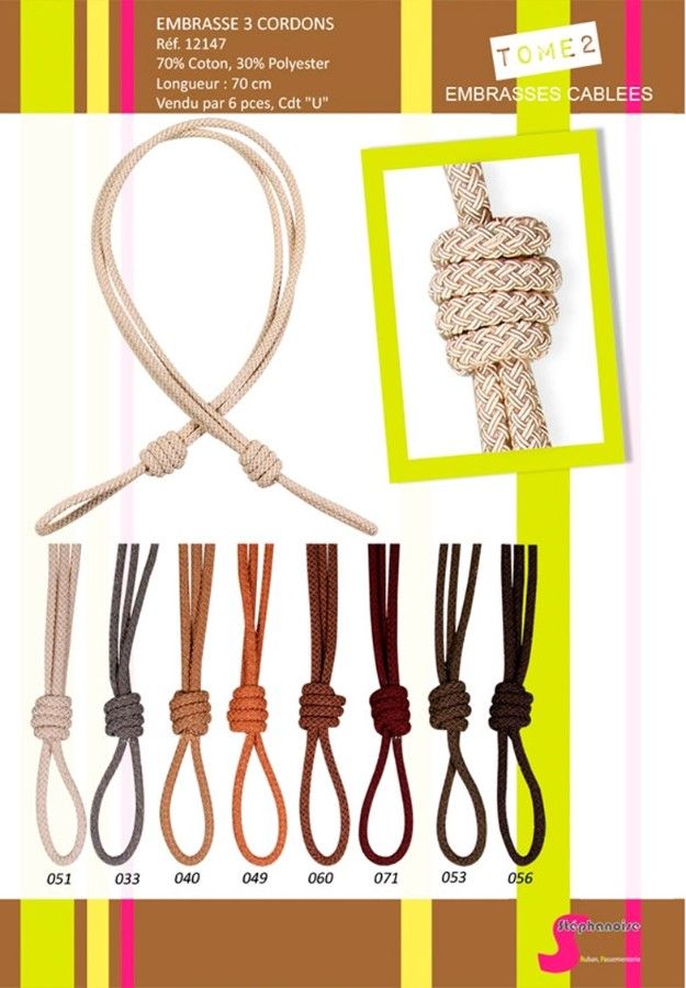 12147 Polyester & Cotton 3 Cord Tieback