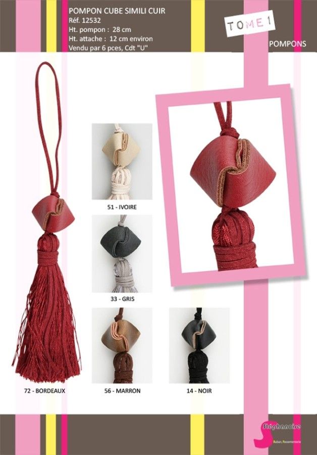 12532 Faux Leather Cube Tassel