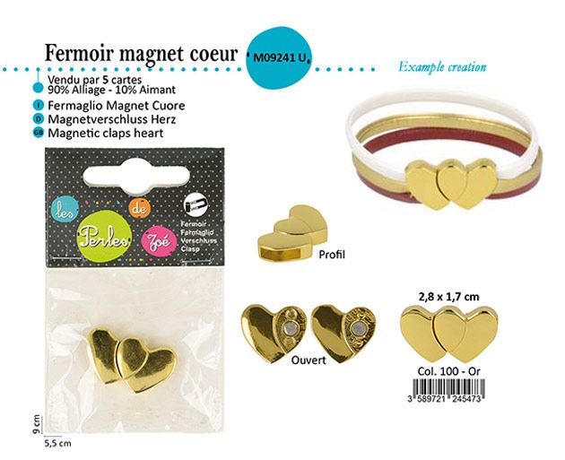 M09241 Magnetic Heart Clasps