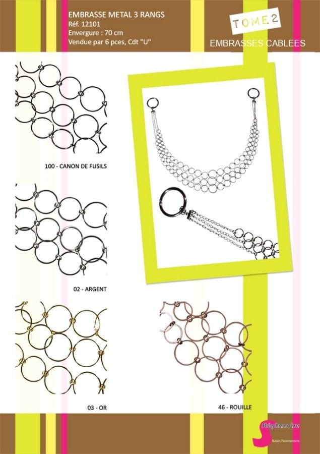 12101 Tieback, 3 Row, Interlinked Rings
