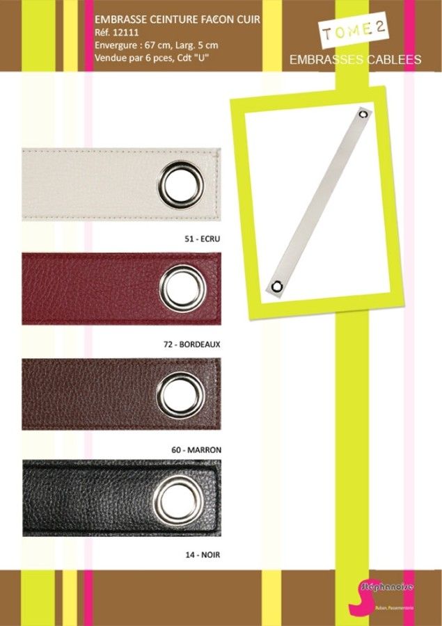 12111 Leather Strip Curtain Tieback