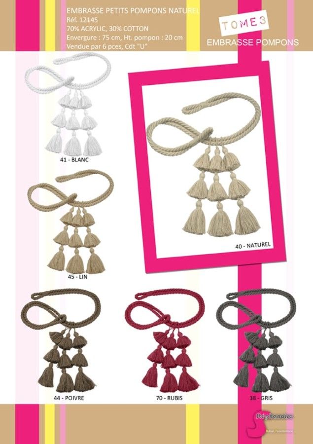 12145 9 Tassel Acrylic/Cotton Tieback