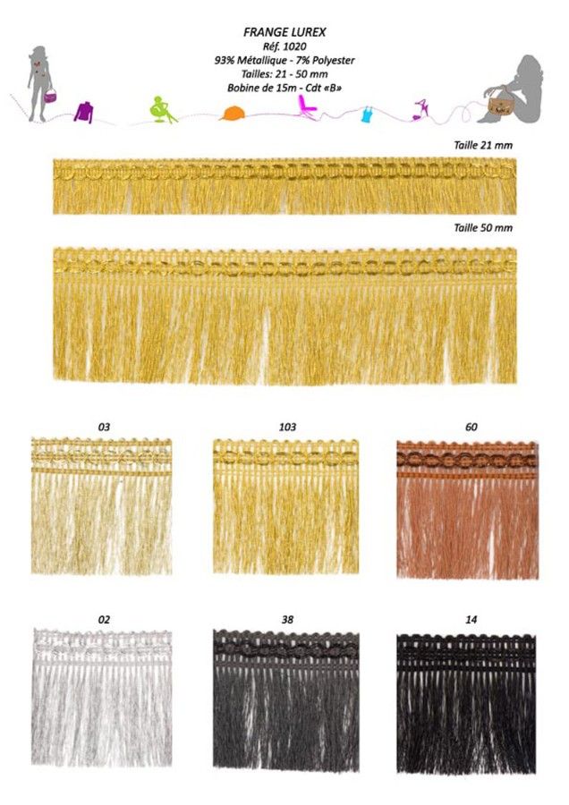 01020 Lurex Fringe with Braided Header