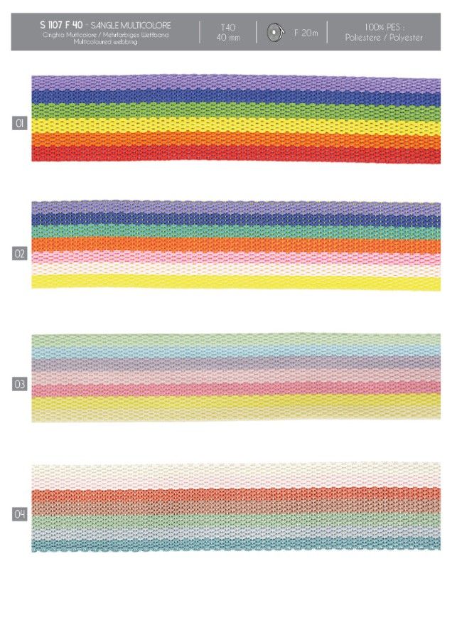 01107 Multicolor Webbing, 40mm