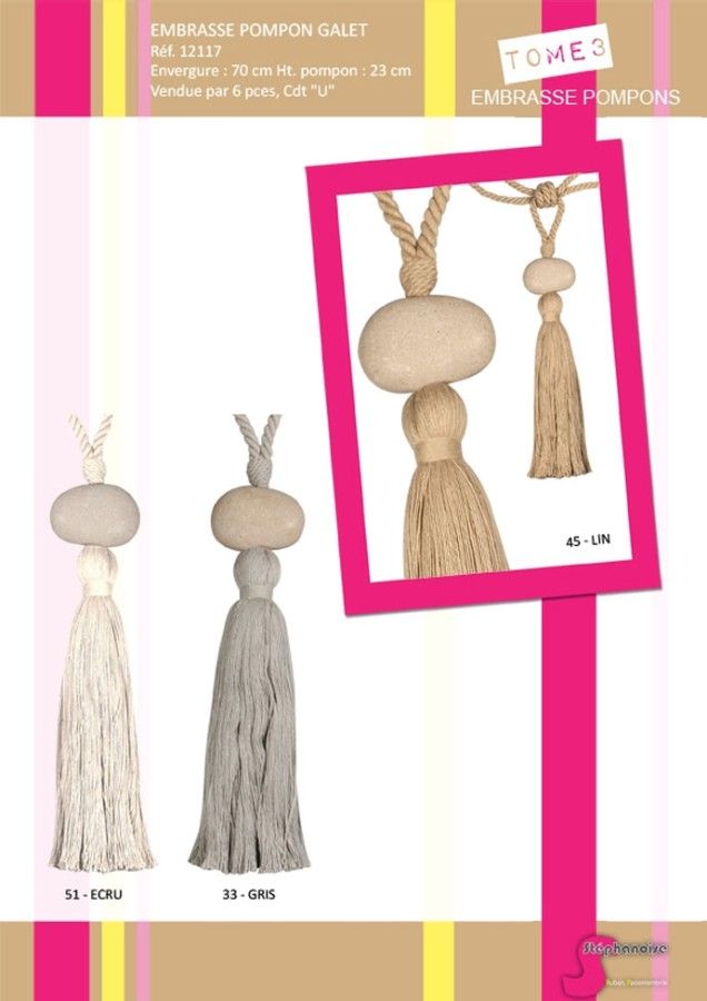 12117 Rock Bead Curtain Tieback