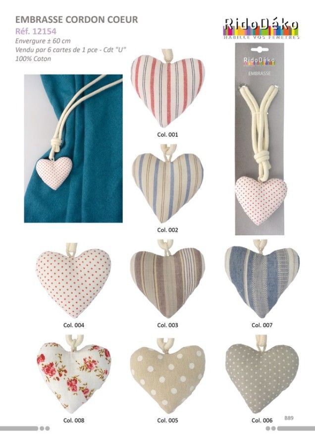12154 Tieback with Heart, +/-60cm