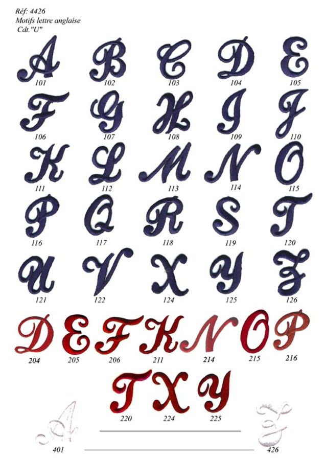 M04426 Cursive Alphabet Appliques