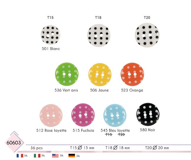 M60603 Polka Dot, 2-Hole Buttons
