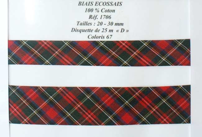 01706 Cotton Bias, Plaid, 20mm & 30mm