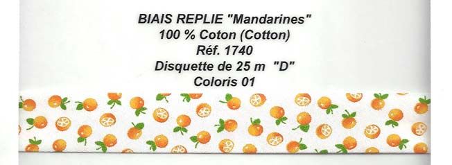 01740 Novelty Bias, 100% Cotton, Oranges