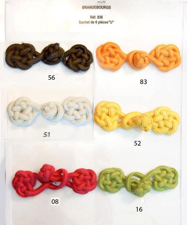 00836 Frog Closure, Cotton wrapped