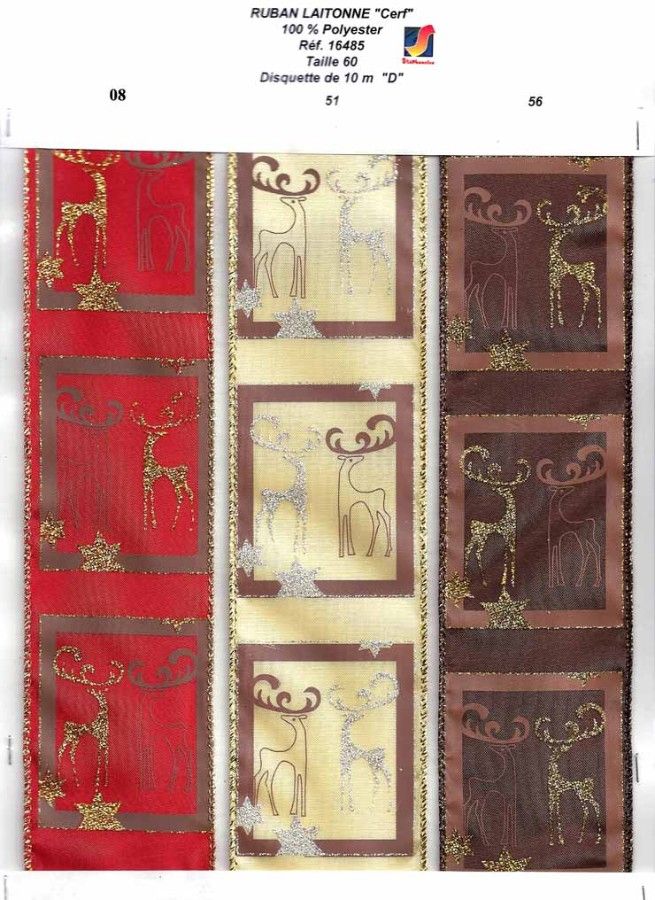 16485 Wired Reindeer Ribbon, 60mm
